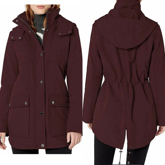 KENNETH COLE PLUS SIZE HOODED ANORAK RAIN JACKET - Picture 3 of 9